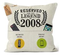 CROWNLY® 2008 18th Birthday Gifts for Men Personalised Gifts 18th Birthday Decorations Cushion Covers Daughter Boys Presents Boyfriend Girlfriend Friend Sister Gift