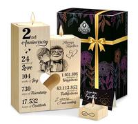 CROWNLY® 2nd Wedding Anniversary Personalised Gifts Couples Candle Gift Sets Women Holders Wedding Gifts Thoughtful