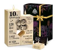 Crownly Crystal® 10th Wedding Anniversary Personalised Candle Holders for Couples His & Hers Gifts