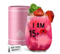 CROWNLY CRYSTAL® 16th Birthday Gifts Girl Stemless Wine Glasses Personalised Decorations Sister Funny Gifts Daughter Gin Glass Friend