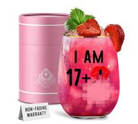 CROWNLY CRYSTAL® 18th Birthday Gifts for Girls Wine Glasses Personalised Decorations Funny Birthday Gifts for Women Daughter Sister Gin Glass