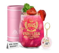 CROWNLY CRYSTAL® 1945 80th Birthday Personalised Wine Glass for Women Gift Ideas Birthday Decorations Unique Gifts for Her Gifts for Ladies