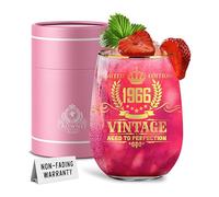 CROWNLY CRYSTAL® 1966 60th Birthday Gifts for Women Personalised Wine Glass 60th Birthday Decorations Gin Glass Gifts for Mum Auntie Sister Girlfriend Presents