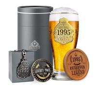 CROWNLY CRYSTAL® 1995 30th Birthday Personalised Beer Glass 570 ml 1 Pint Gifts for Men Unique 30th Birthday Decorations Card Gift Ideas Boyfriend and Brother Presents