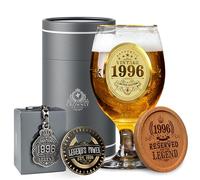 CROWNLY CRYSTAL® 1996 30th Birthday Gifts for Men Personalised 30th Birthday Decorations Mens Uncle Brother Beer Glasses Presents Husband