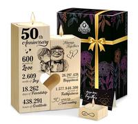 CROWNLY CRYSTAL® 50th Wedding Anniversary Personalised Couples Gift Candles