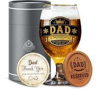 CROWNLY CRYSTAL® Dad Birthday Gifts Pint Glasses Personalised Gifts for Men Daddy Beer Glasses Gifts from Daughter Son Happy Birthday