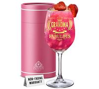 CROWNLY CRYSTAL® Gifts for Grandma Wine Glass Personalised Nanny Present Mothers Day Gift Ideas Womens Drinking Glasses Nan Birthday Presents from Grandchildren