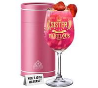 CROWNLY CRYSTAL® Gifts for Sister Wine Glass Personalised Birthday Present Sister Gift Ideas from Brother Ladies Red Wine Glasses Womens Presents