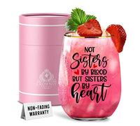 CROWNLY CRYSTAL® Gold Gifts for Sister Personalised Gifts for Her Glass Friend Birthday Presents Christmas Wine Gin