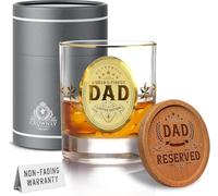 CROWNLY CRYSTAL® Personalised Whiskey Glass for Dad - Gold Birthday Gift from Daughter or Son - Best Dad Ever