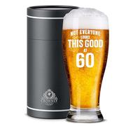 CROWNLY CRYSTAL® Personalized Beer Glass 60th Birthday Gift for Men Uncle Pint Glass Decoration