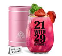 CROWNLY CRYSTAL® Personalized Gin Glass 50th Birthday Gifts for Women Decorations Stemless Wine Glasses Gifts for Her Mum