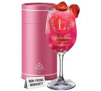 CROWNLY CRYSTAL® Wine Glasses Personalised Great Grandma Gifts Birthday Gifts for Older and Elderly Women Godmother Small Ladies Gift Sets Pink Things (L)