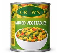 Crownn Canned 184g Multipack, Mixed Vegetables, Green Peas & Sweet Corn Ready to Eat Tinned Veg for Cooking, Salads, Family Meals (12X184g PACK, Crown 184g Mixed Vegetables)