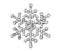 CrownOfRibbons Christmas Snowflake Brooch, Crystal Pin,