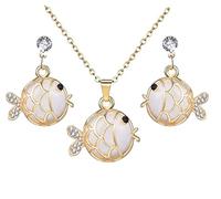 CrownOfRibbons Fish Necklace and Earrings, Pisces Jewellery Set for Women, in a Gift Bag