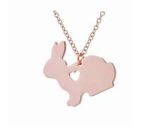 CrownOfRibbons Rose Rabbit Necklace, Cute Bunny Jewellery for Women or Girls in a Gift Bag