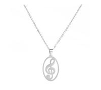 CrownOfRibbons Silver Music Necklace, Musical Note Pendant Charm, Piano, Flute, Guitar Gift