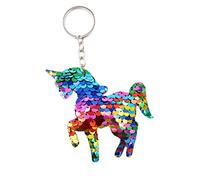 CrownOfRibbons Unicorn Keyring, Rainbow Suitcase luggage accessory, Sparkles