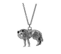 CrownOfRibbons Wolf Necklace For Men or Women, Large Pendant and Chain in a Gift Bag