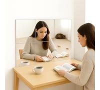 CROWNSHOP 12PCS Mirror Tiles 30x30x0.3cm Self Adhesive Glass Mirror Frameless Wall Mirrors DIY Bathroom Wall Decor for Bathroom Living Room Kitchen (12, 30 * 30) (6, 30x30CM)