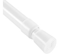 CROWNSHOP 140-260cm Shower Curtain Pole Extendable Curtain Poles, Tension Curtain Rod, Adjustable No-Drill Shower Rail, Telescopic Pole for Net and Voile (White, 140-260cm)
