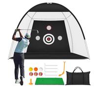 CROWNSHOP 1PC Golf Practice Net with Mat Balls Indoor Outdoor Training
