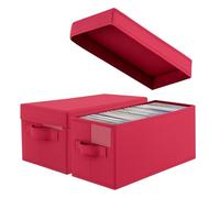 CROWNSHOP 2PCS CD Storage Box Holds 30 CDs in Full Jewel Cases