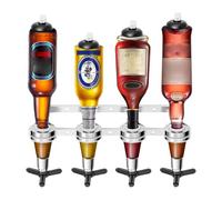 CROWNSHOP 4 Bottle Bar Optics Wall-Mounted Spirit Dispenser for Home Bars