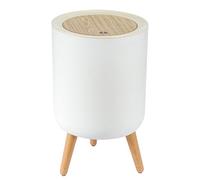 CROWNSHOP 9L Trash Bin Bathroom Bins 360x220mm Round Garbage Bin with Press top Lid Nordic Modern Waste Bin Modern Waste Bin with Legs for Kitchen Bathroom Bedroom Office Outdoor Dog Proof
