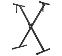 CROWNSHOP Adjustable X Frame Music Keyboard Stand with Locking Strap - 7 Height Positions, Holds up to 20kg