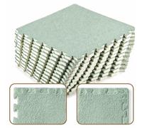 CROWNSHOP Baby Play Mat 12PCS Plush EVA Interlocking Foam Tiles Green