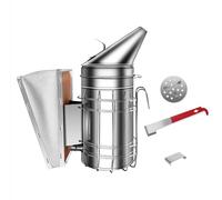 CROWNSHOP Beekeeping Smoker with Heat Shield Stainless Steel