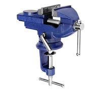 CROWNSHOP Bench Vice 65mm 360° Swivel Base Mini Workbench Clamp Cast Iron | Workholding Clamp cast iron construction rotating base precise jaws rust protection for workshop DIY drilling repair