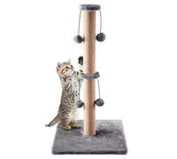 CROWNSHOP Cat Scratching Post 74cm 29" Cats Climbing Frame Foldable Bottom Tall Cats Claw Scratcher with 4 Toy Ball Natural Sisal Scratch Pole and Soft Carpet Covered (74cm 4 balls grey)