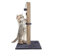 CROWNSHOP Cat Scratching Post 74cm Foldable Climbing Frame Sisal Pole Toy | Cat Climbing Tower natural sisal scratcher with plush base and hanging ball encourages exercise and claw care