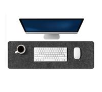 CROWNSHOP Felt Desk Mat 89×30 cm - Premium Non-Slip Felt Desk Pads Protector with Anti-Curl Edging Office Felts Desk Mat Keyboard Pad & Extra Large Mouse Pad for Home Office (Dark Gray)