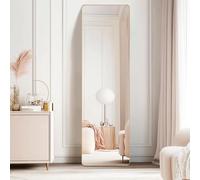 CROWNSHOP Full Length Mirrors 160x50cm Free Standing Aluminium Alloy Tempered Glass Floor Mirror Wall Full Body Large Hanging Mirror For Hallway, Living Room, Bedroom (160x50cm Gold)