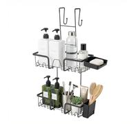 CROWNSHOP Hanging Shower Caddy Showers Caddy Hanging 58 x 32 cm Over Door Showers Caddys Storage Rack Shower Shelf No Drilling for Shampoo and Razor Soap Conditioner (Storage rack M)