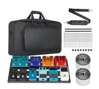 CROWNSHOP Pedal Board 56X32CM Guitar Pedal Board Aluminum Alloy Super Light Effect Pedalboard with Carry Bag Pedal Cables Sticker Boogie Board for Stage Performance Recording Studio Practice Home Use