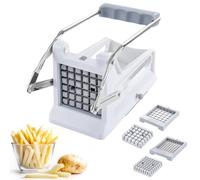 CROWNSHOP Potato Chipper & Cutter - 2 Blade Sizes, Non-Slip Suction Base, Ergonomic Handle - Perfect for French Fries, Veggie Sticks & Air Fryer Use