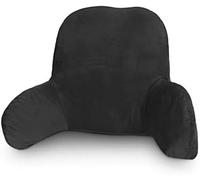 CROWNSHOP Reading Pillow, Lumbar Support Cushion with Removable Cover TV Relax Sofa Chair Back Supports Plush Backrest for Pregnancy Arm Back Head Support, 58x40x25cm (Black)