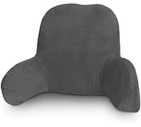 CROWNSHOP Reading Pillow, Lumbar Support Cushion with Removable Cover TV Relax Sofa Chair Back Supports Plush Backrest for Pregnancy Arm Back Head Support, 58x40x25cm (Dark Grey)
