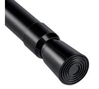 CROWNSHOP Shower Curtain Pole, 103-190cm Extendable Curtain Poles, Tension Curtain Rod, Adjustable No-Drill Shower Rail, Telescopic Pole for Net and Voile (Black, 103-190cm)
