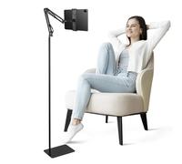 CROWNSHOP Tablet Stand Adjustable Universal 360-degree Rotatable Metal Tablet Holder Heavy Duty Base Phone Phone Stand for iPad or Other for 4.7~12.9 Inch-Screen Devices (Floor type)