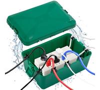CROWNSHOP Weatherproof Electric Box for Outdoors 32 x 22 x 13 cm IP54 Weatherproof Outdoor Outlet Cover Extension Cord Covers Protect Outlet Plug Timer Power Strip Holiday Light (Green)