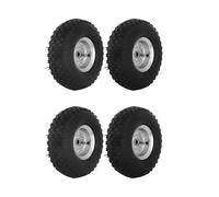 CROWNSHOP Wheelbarrow Wheel 10" Pneumatic Tyre 4.10/3.50-4 Hand Truck Tyre Rubber Wheels 260x85 mm Replacement Wheels for Sack Truck Hand Trolley Cart (4pcs)