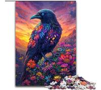 Crows And Flowers 1000 Piece Jigsaw Puzzles for Teenagers Gifts, Challenging Game Gifts for Is Ideal As A Gift for The Whole Family (26x38cm)