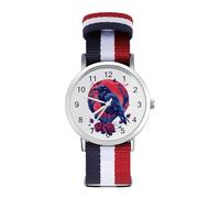 Crows and Flowers Custom Quartz Watches Arabic Numerals Wrist Watch with Adjustable Strap for Men Women